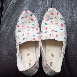 Toms Cream Slip-Ons with Colorful Dots